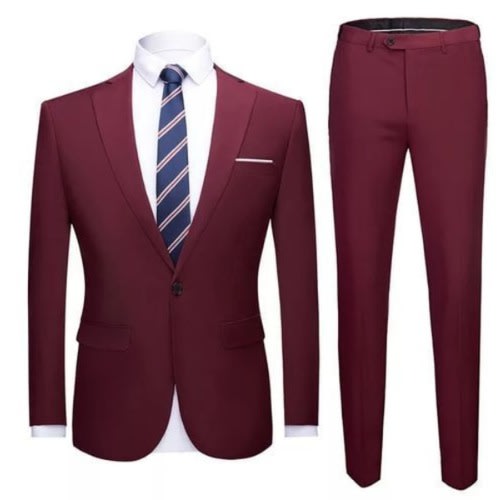 Fashion Front Men's Suit - Wine