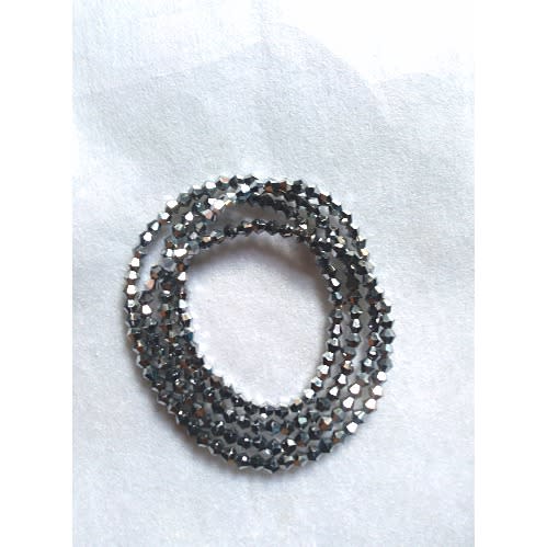 Silver Stone Waist Beads-set Of 3