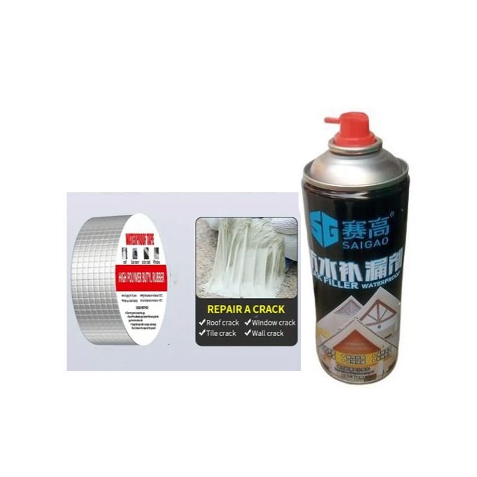 Roof Leak Repair Spray Sealant - 450ml + Leak Tape Sealant