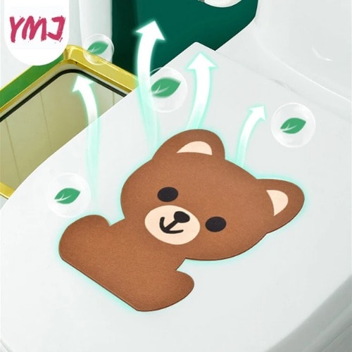 Cartoon Toilet Sticker- Brown