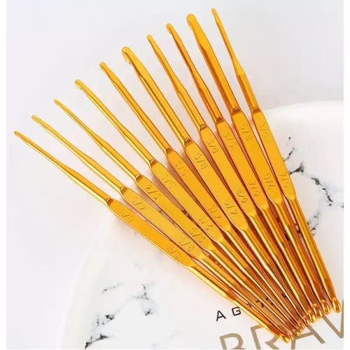 10Pieces Double Sided Golden Aluminum Crochet