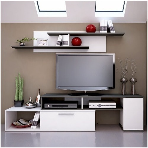 Entertainment Center For Televisions Up To 48" - White & Anthracite