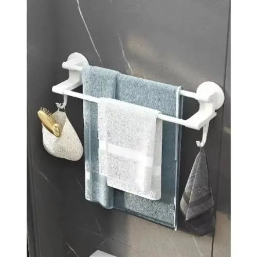 Towel Rack With Hooks - Double Pole