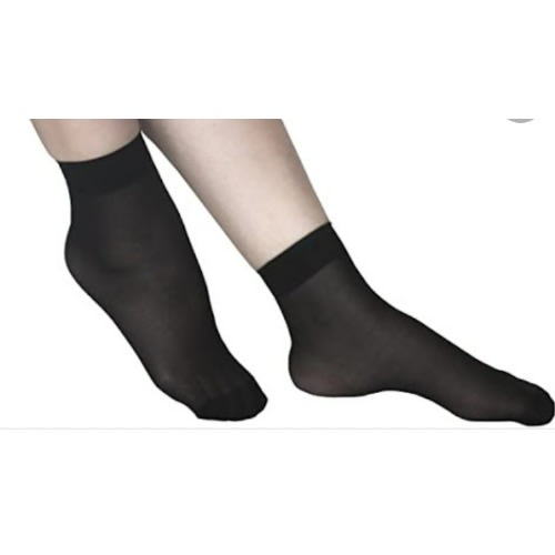 Ankle Sheer Slipper Socks - 10 Pairs - Black