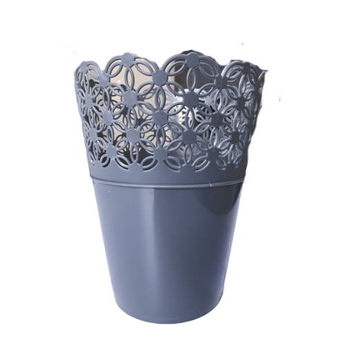 Decorative Planter, In/outdoor 9cm, Weave Dark Grey