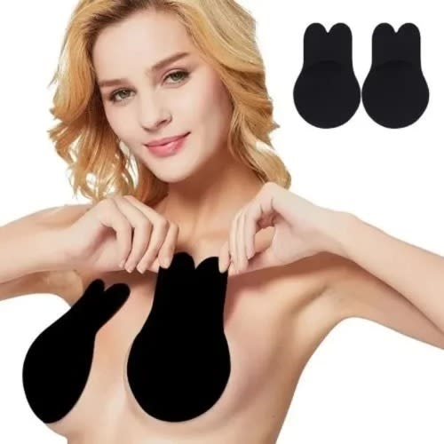 Invisible Adhesive Rabbit Ear Women Push Up Bra - Silicone