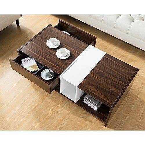 Conceptualize Two Sides Drawers Coffee Center Table