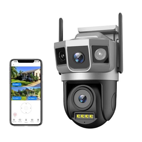 4g 8mp Triple  Lens Wifi  Ptz Battery Solar Camera