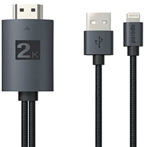 Braided 2k Hdmi Lightning Cable With Usb Connection - 2m