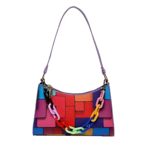 Chain Box Bucket Clutch Bag