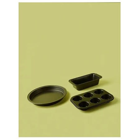 Carbon Steel Baking Pans Loaf 3-piece Set -  Black