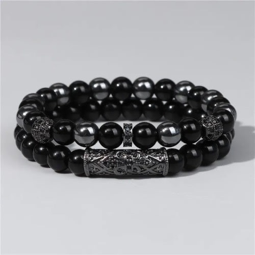 Frosted Stone Micro Zircon Crown Bracelet