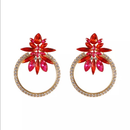 Chic Fashion Earrings - Red