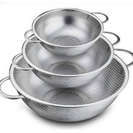 3 - in -1 Stainless Steel Sieve Bowl