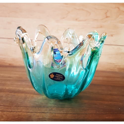 Crystal Fruit Bowl On A Porcelain Stem