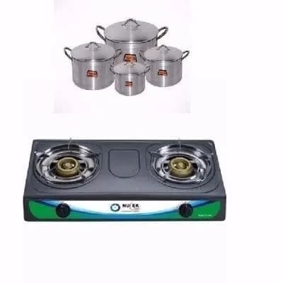 4 Pots + Table Top Gas Cooker