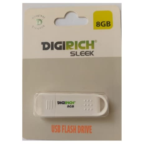 Digirich Sleek Flash Drive - 8GB - White