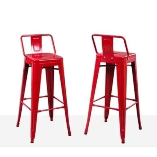 24" Industrial Metal Enamel Counter Height Barstools - Set Of 2