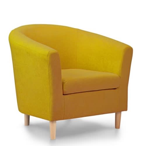 Single Fabric Seaters Sofa Tub - Yellow Armchair/ Bucket Chair
