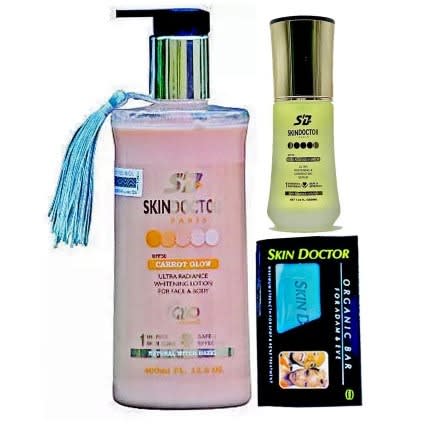 Skin Doctor Carrot Glow - Lotion, Serum And Soap - 3-pc Set - 400ml