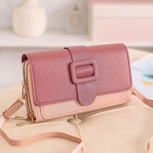 Ladies Leather Shoulder Zipper Bag Casual Purse Long Wallet