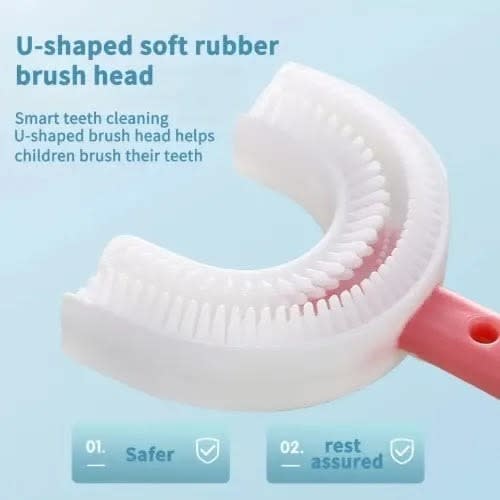 U - Shape Toothbrush For Kids - Pink