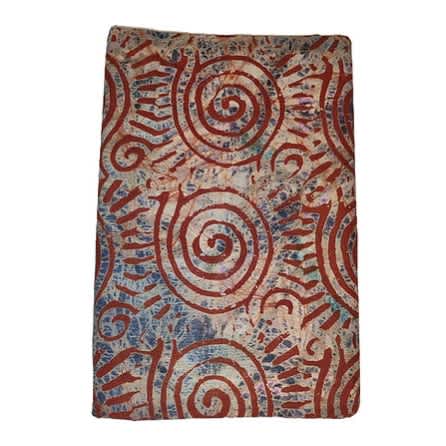 Handcrafted Batik Cotton Fabric - Brown Blue Combo - approx 5 Yards