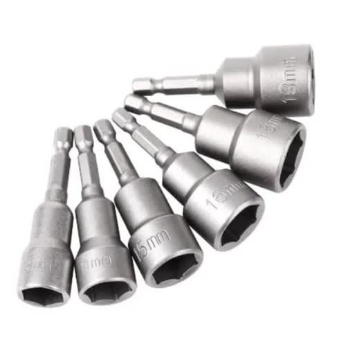 Magnetic Nut Driver Set +Metric Socket Impact Drill Bits -14mm -5Pieces