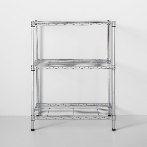 3 Tier Wire Shelf Chrome - Made By Design -77.7cm x 59cm x 33.9cm