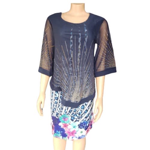 Ladies Multicolor Gown With Cape