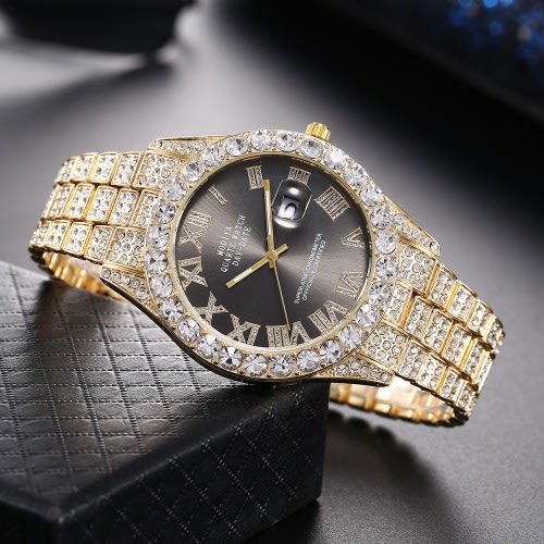 Men's Gold Watch Black Dial - Fully Boxed