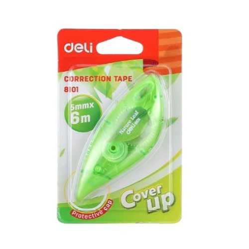 Deli Correction Tape Nature Leaf - 5mm x 6m - Green