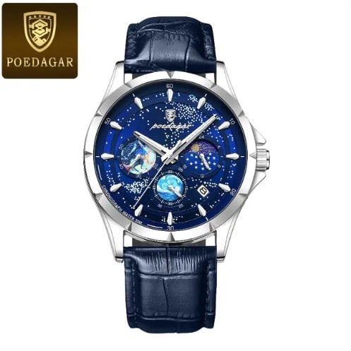 Poedagar Leather Straps Wrist Watch