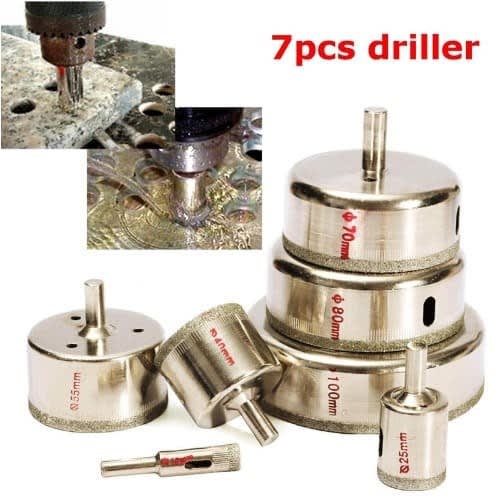 Kdk 7pcs/set Metal Diamond Coated Tiling Drill Bit