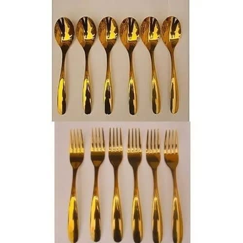 Spoon And Forks - Gold Plated- 12 Sets