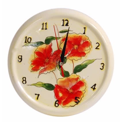 Ceramic Yellow Fire Flower Clock