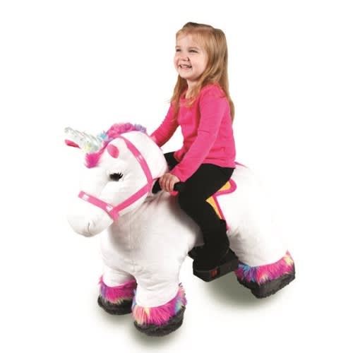Buy 6V Stable Buddies Willow Unicorn Plush Ride-on With Light