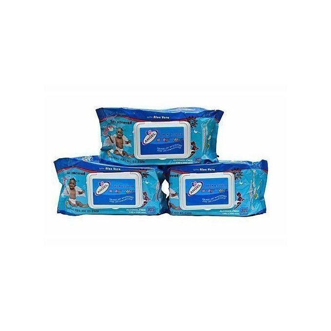 Little Angel Thick & Fluffy Baby Wipes - 125 Count X 3