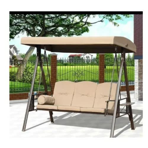Outdoor Canopy Swing With Steel Frame