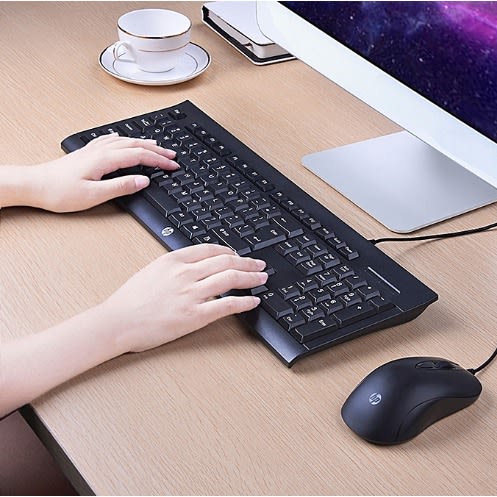 Km100 USB Wired 104 Keys Membrane Keyboard And 1600dpi Mouse Set