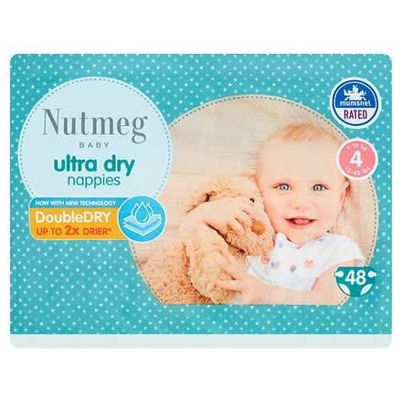 Nutmeg Ultra Dry Nappies Size 4 - 48Pack