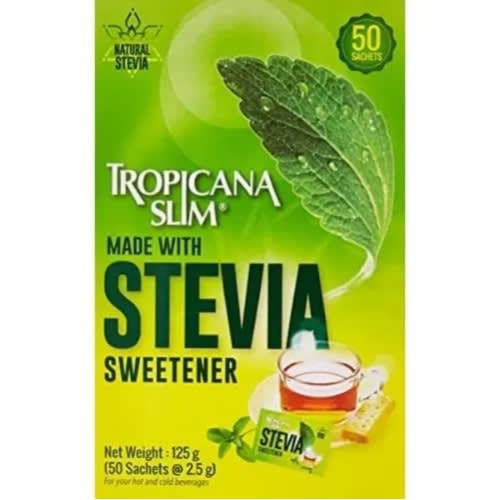 Tropicana Slim Natural Stevia Sweetener With Chromium - 50 Satchets