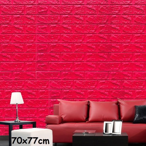 Adhesive 3d Xpe Foam Wallpaper Decor - 5pcs - Red