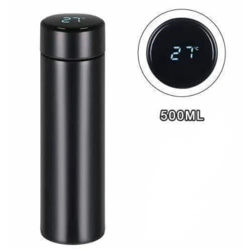 Temperature Water Bottle Vacuum Flask- 500ml - Black