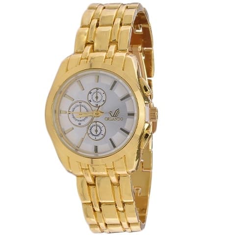 Small Face Chain Wrist Watch - Gold
