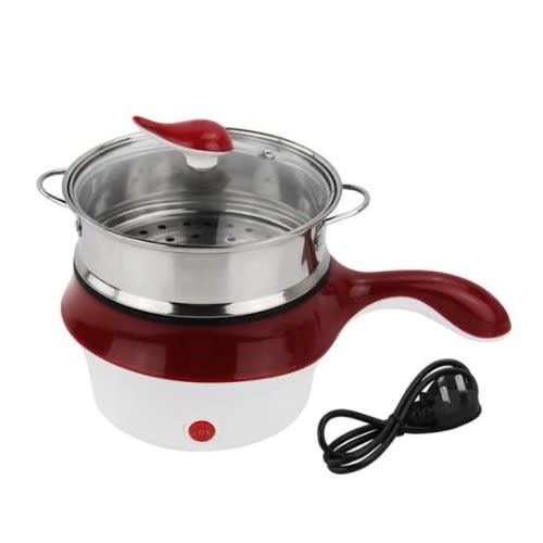 Multifunctional Non Stick Electric Cooker With Steamer- 18cm - 450W
