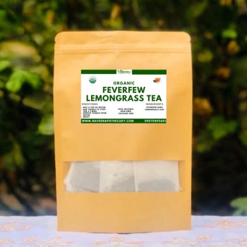 Organic Feverfew Lemongrass Tea - 30 Teabags