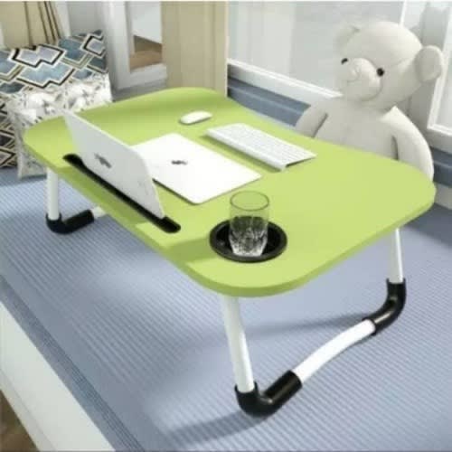 Multi Purpose Laptop Table With Dock Stand And Cup Holder - Green