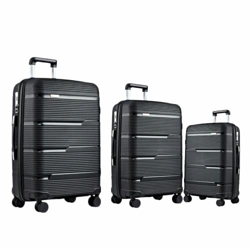 Luxury Polypropylene Travelling Luggage Boxes Set Of 3 - Black