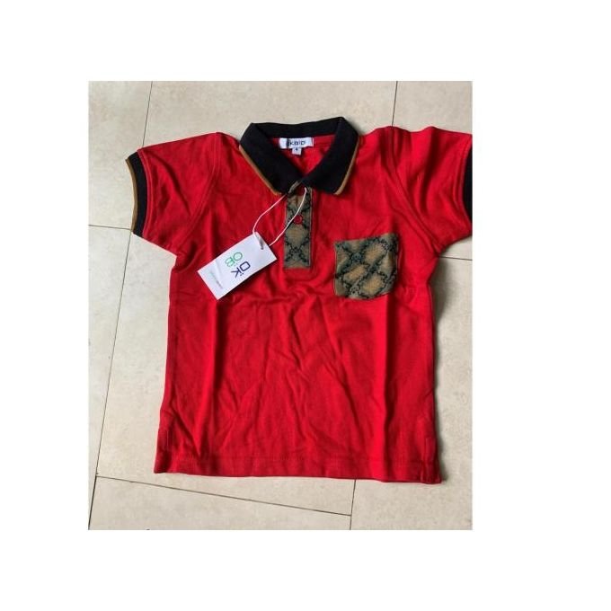 Boys Red Collar T-shirt